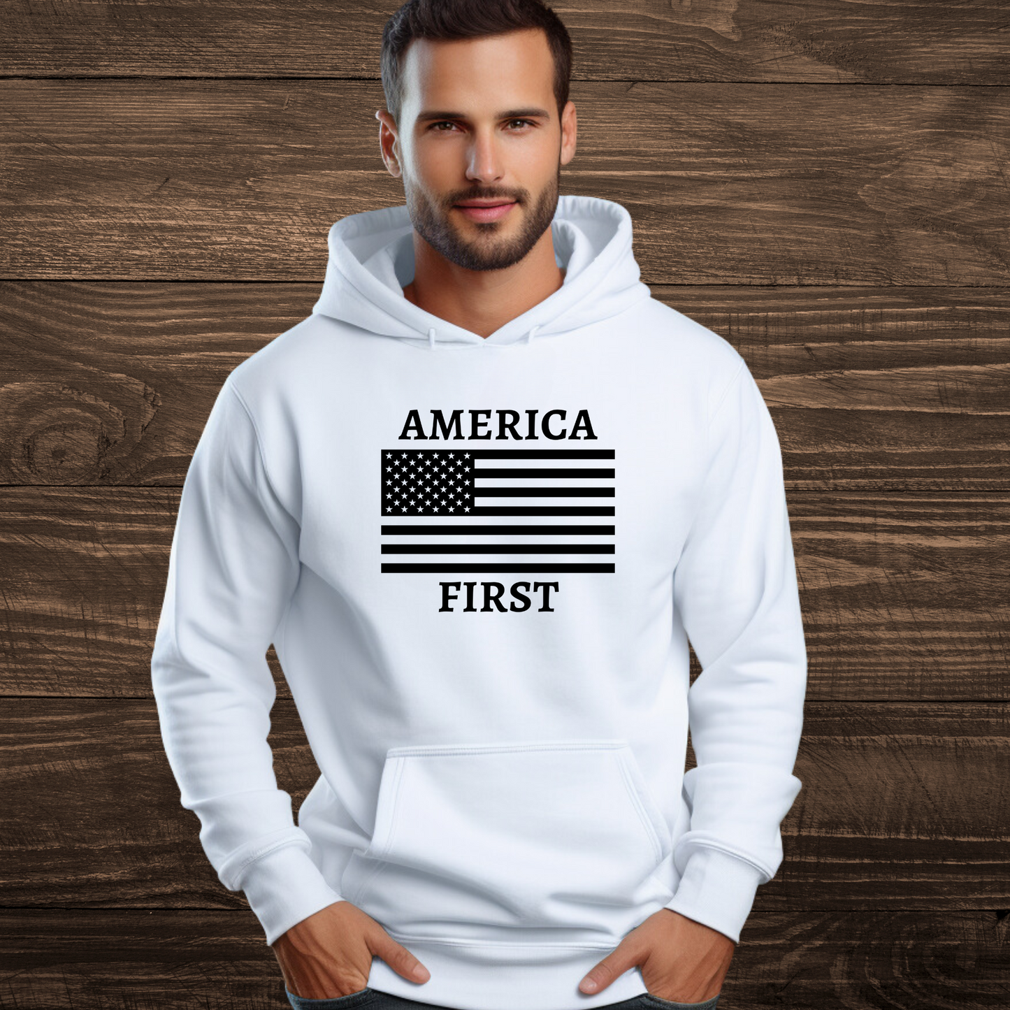 America First Hoodie - The Right Side Prints