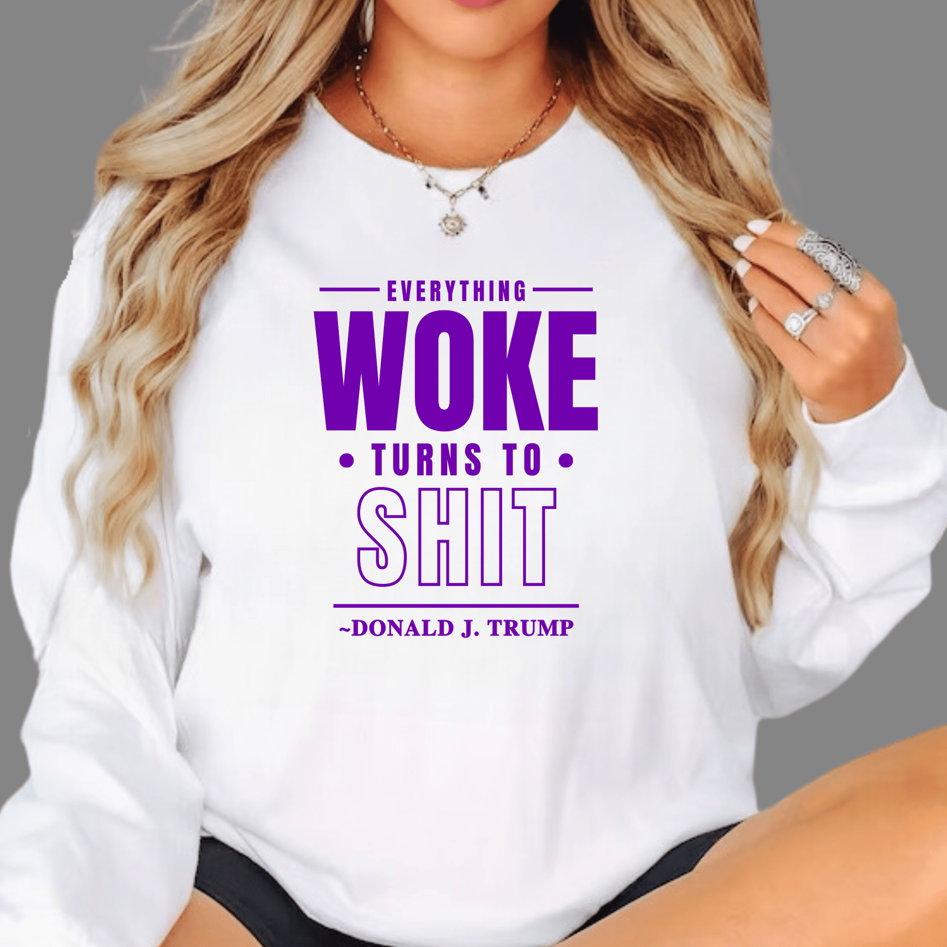 Everything Woke Sweatshirt - The Right Side PrintsEverything Woke SweatshirtT-ShirtWhite/PurpleSmall