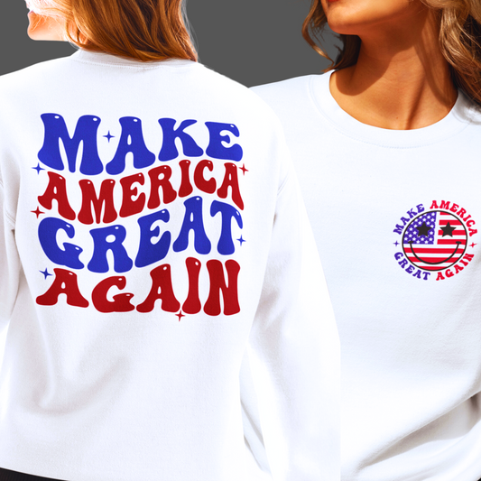 Make America Great Again Wavy Text Sweatshirt