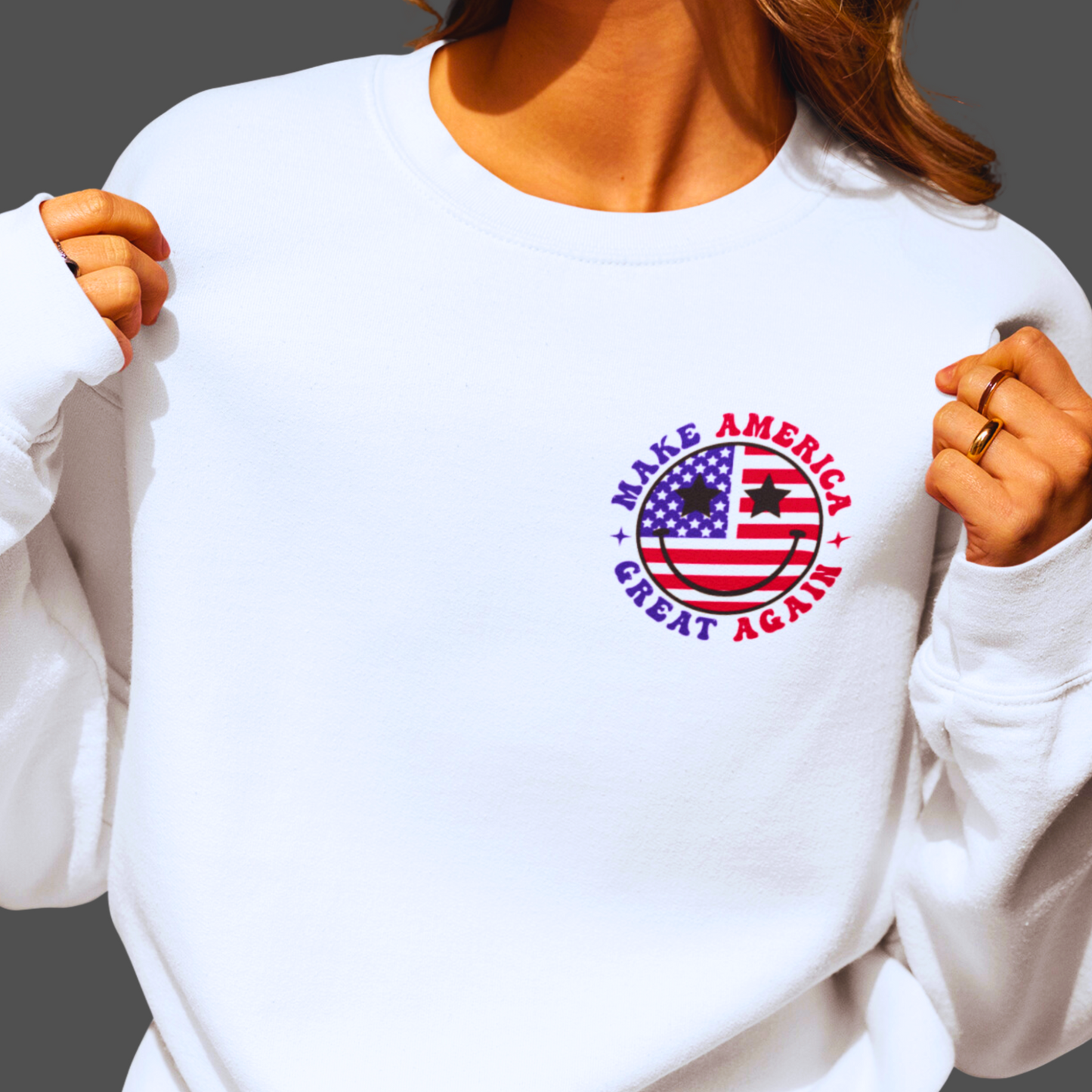 Make America Great Again Wavy Text Sweatshirt