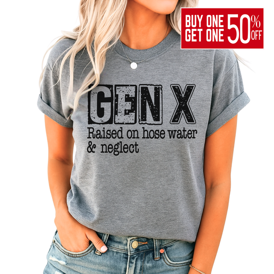 Sport gray shirt with black Gen X retro grunge font design