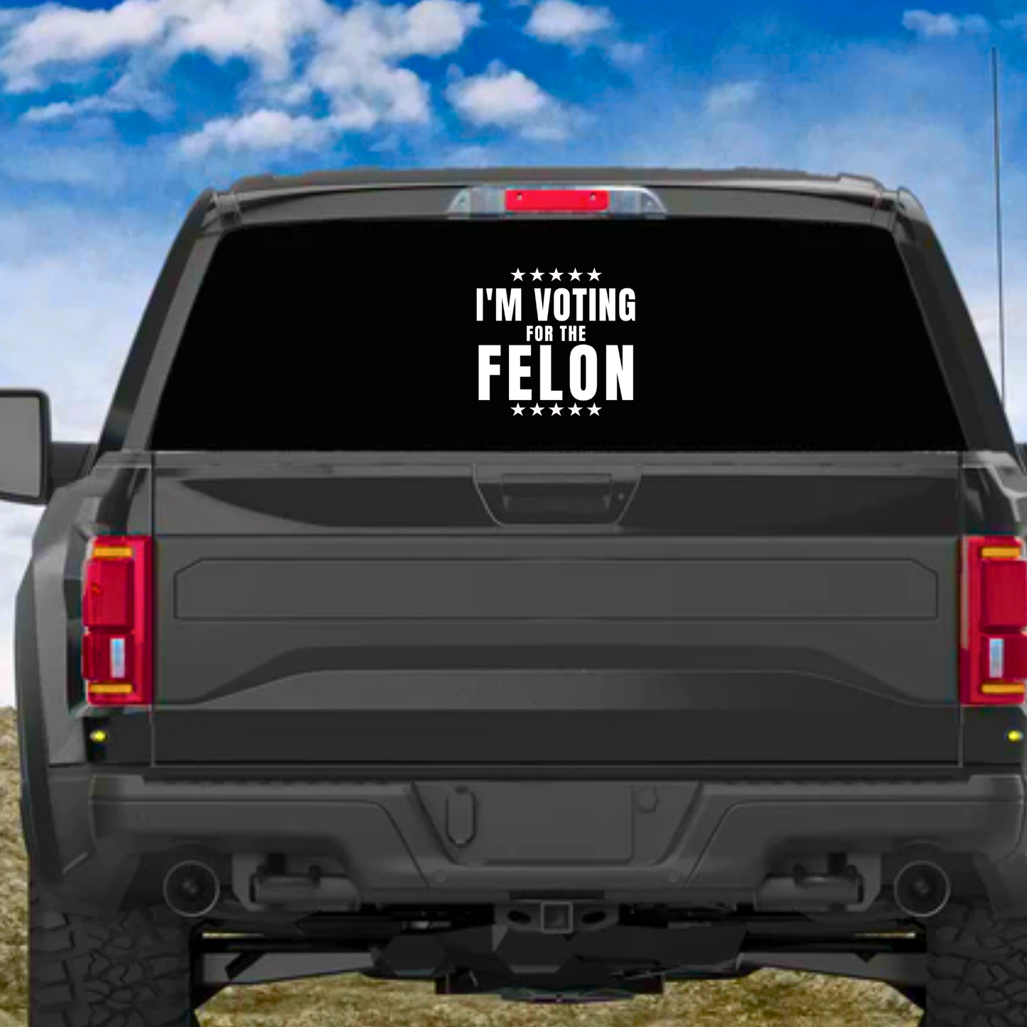 I'M VOTING FOR THE FELON AUTO DECAL