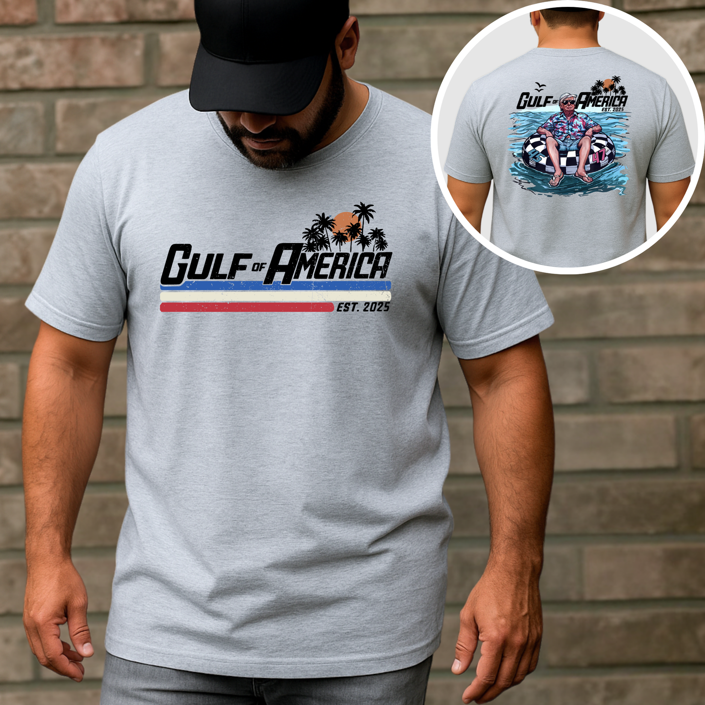 Gulf of America Shirt – Front and Back Design | Trump 2024 2025 Conservative Graphic Tee