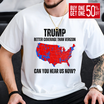Trump 2024 Shirt – Better Coverage Than Verizon – Conservative Political T-Shirt for Men