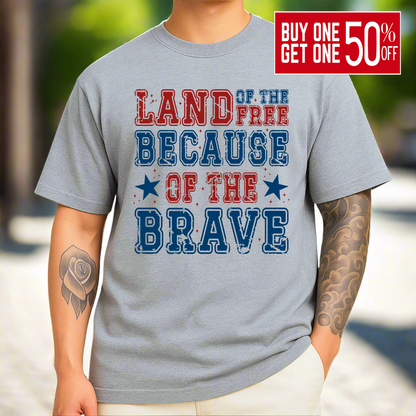 Sports gray men's T-shirt featuring American flag, Statue of Liberty, and distressed text design

