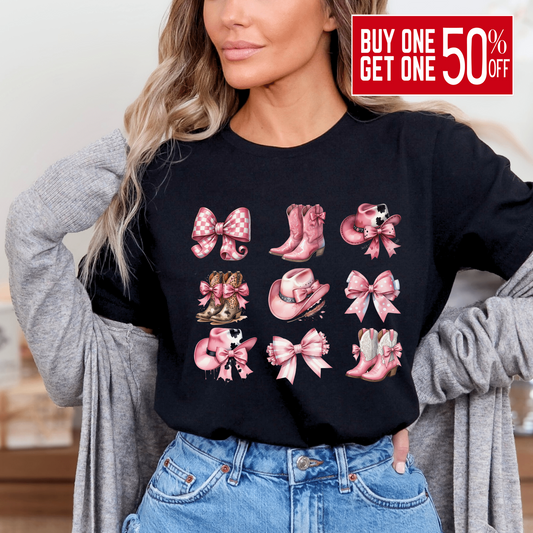 Coquette Western T-Shirt - The Right Side PrintsCoquette Western T-Shirtwomen's long sleeve sweatshirtBlackSmall