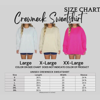 Sweatshirt Size Chart