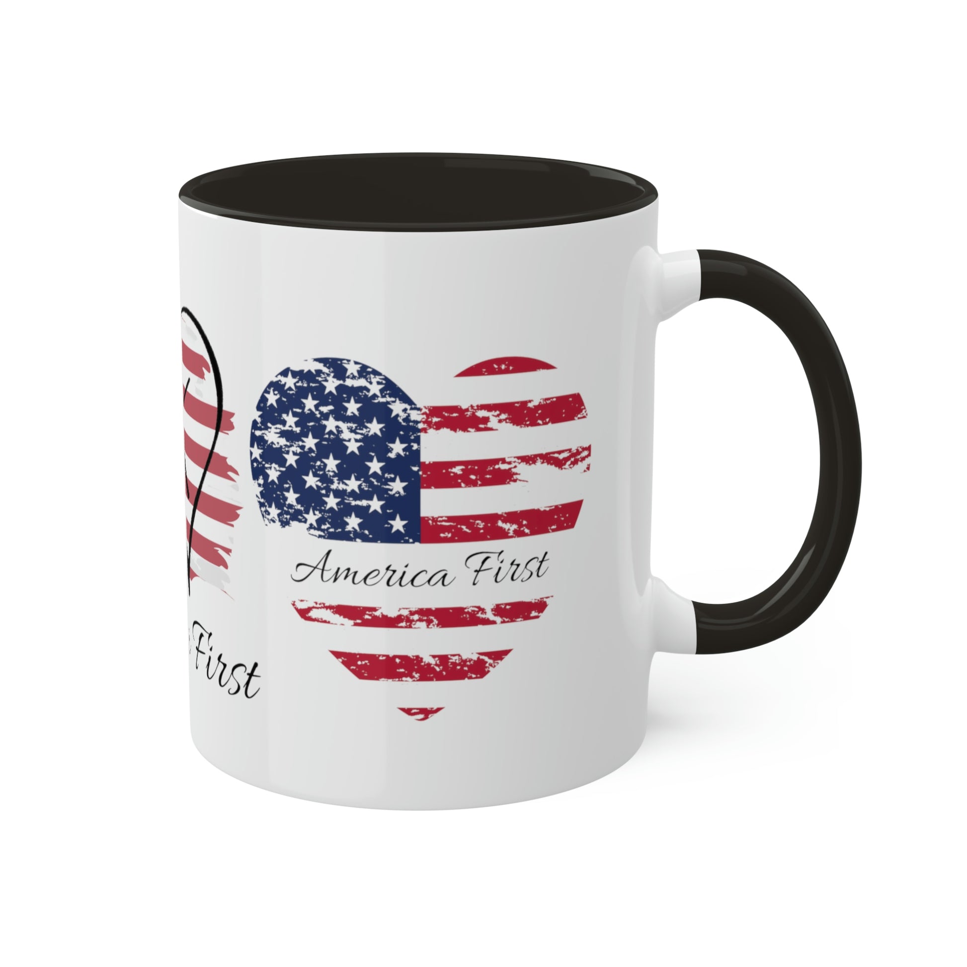 America First Heart Mug with Color - The Right Side Prints