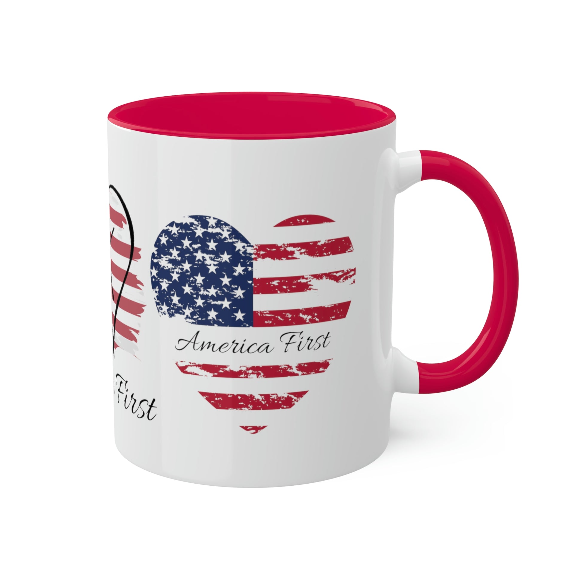 America First Heart Mug with Color - The Right Side Prints