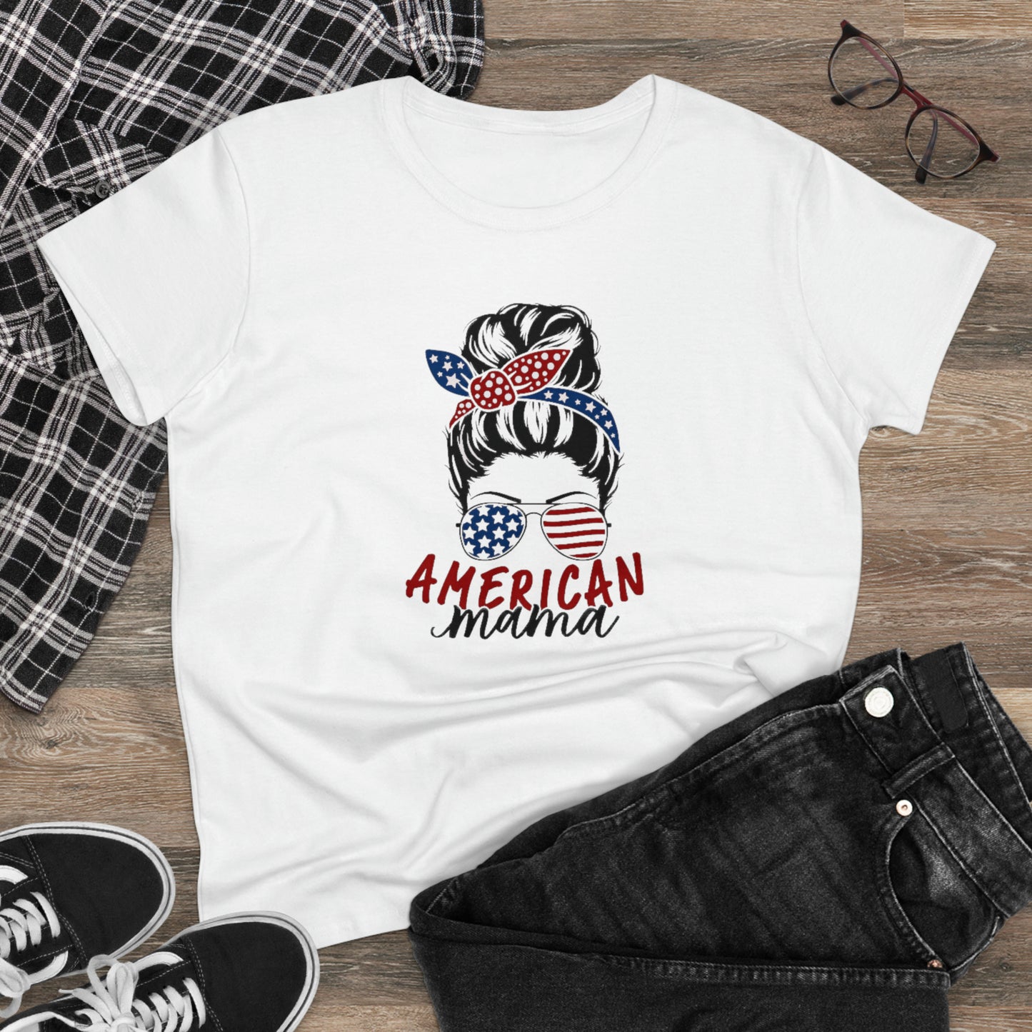 American Mama Women's T - Shirt - The Right Side PrintsAmerican Mama Women's T - ShirtT - ShirtWhiteS