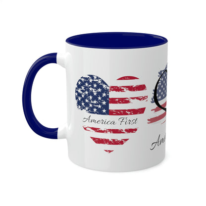 America First Heart Mug with Color - The Right Side Prints