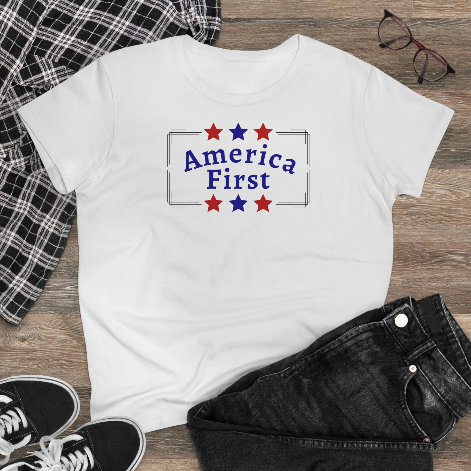 Women's America First Tee - The Right Side Prints