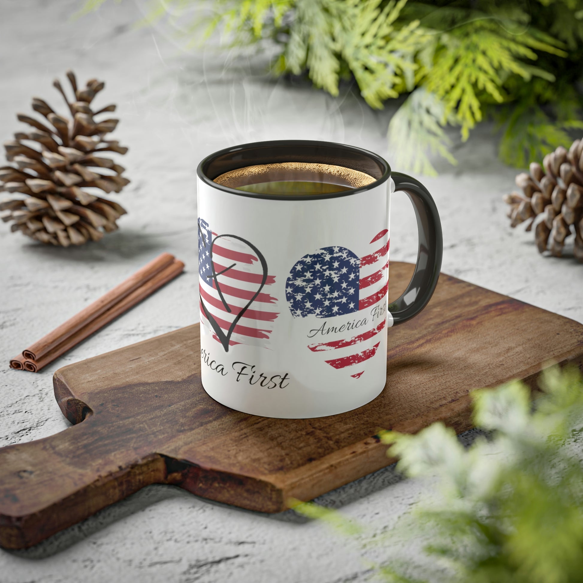 America First Heart Mug with Color - The Right Side Prints