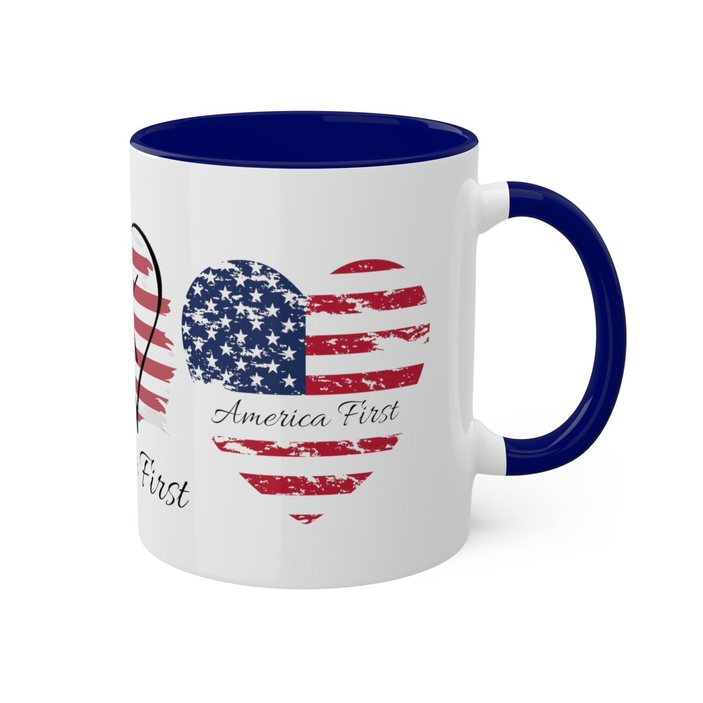 America First Heart Mug with Color - The Right Side Prints