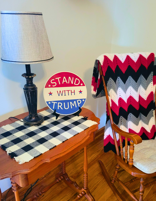 Stand with Trump Wood Sign - The Right Side Prints