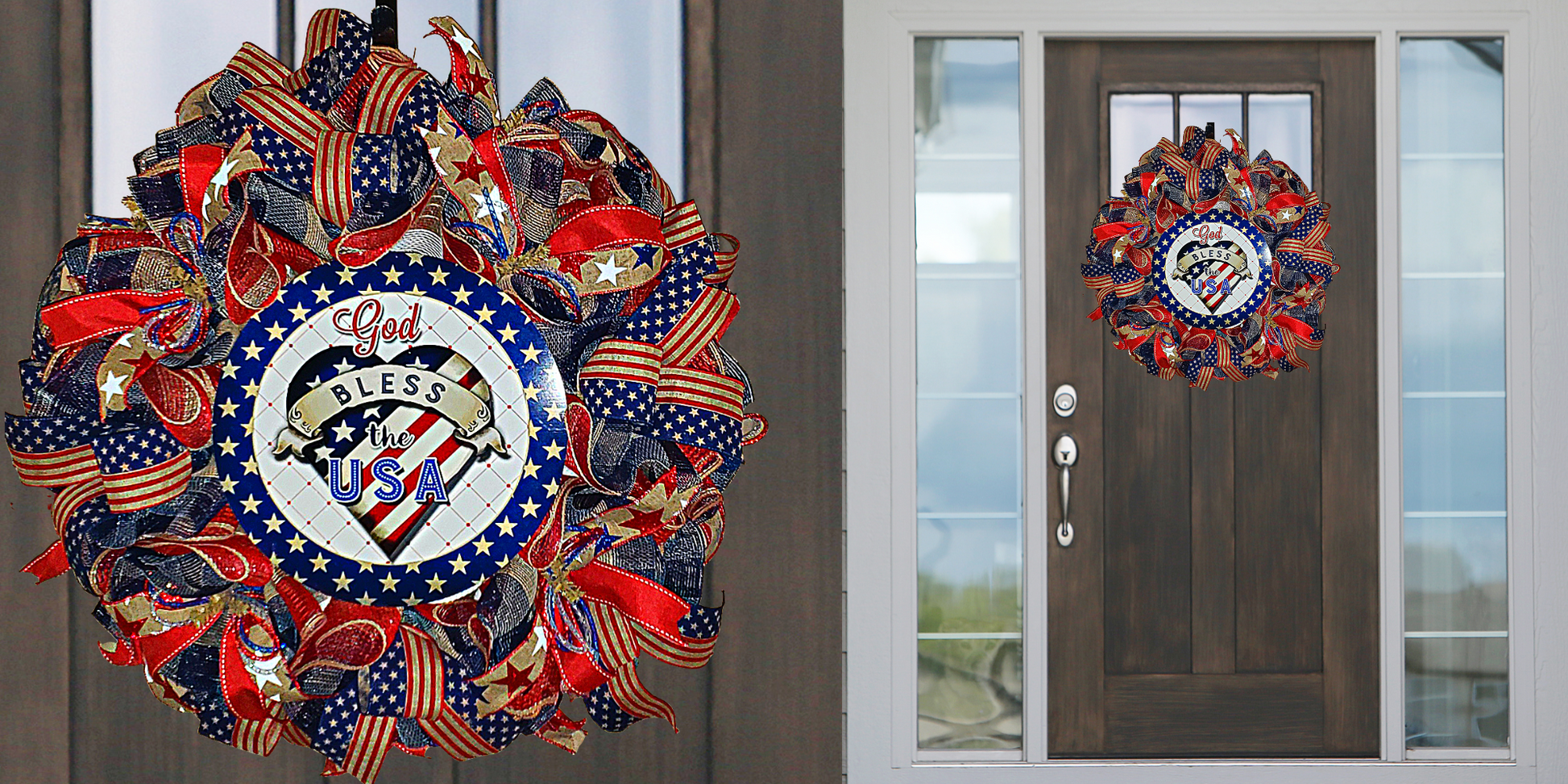 Patriotic Front Door Wreath - The Right Side Prints