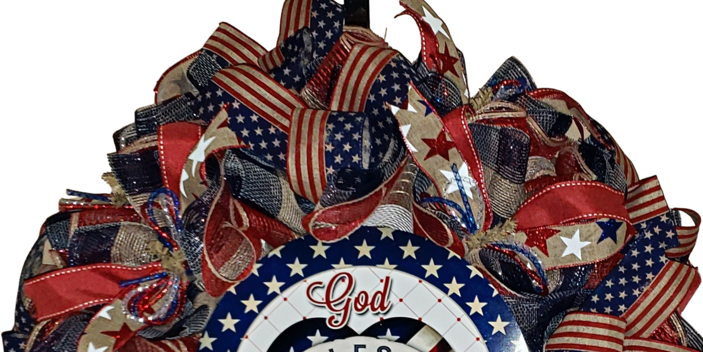 Patriotic Front Door Wreath - The Right Side Prints