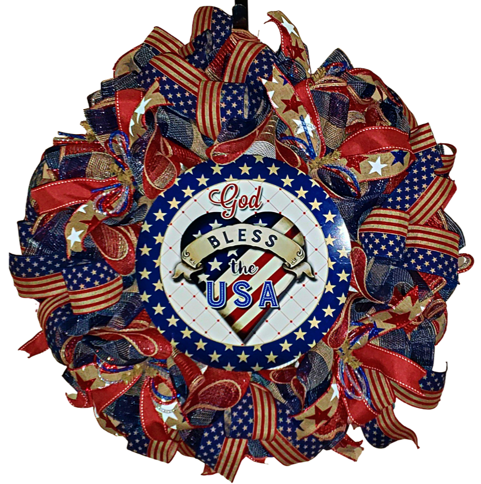 Patriotic Front Door Wreath - The Right Side Prints