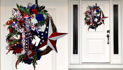 Patriotic Wreath With Star - The Right Side Prints