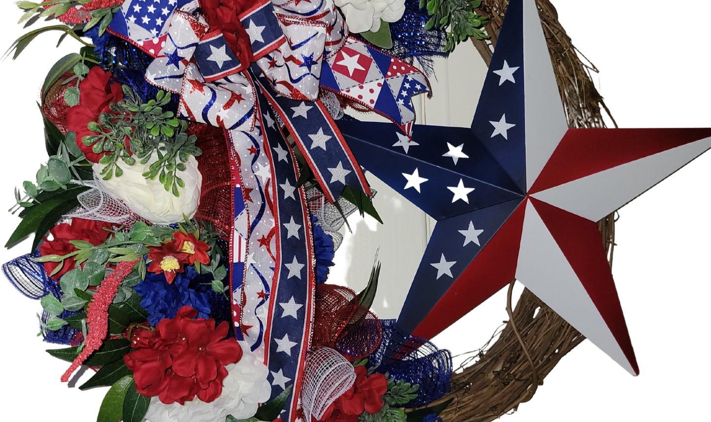 Patriotic Wreath With Star - The Right Side Prints