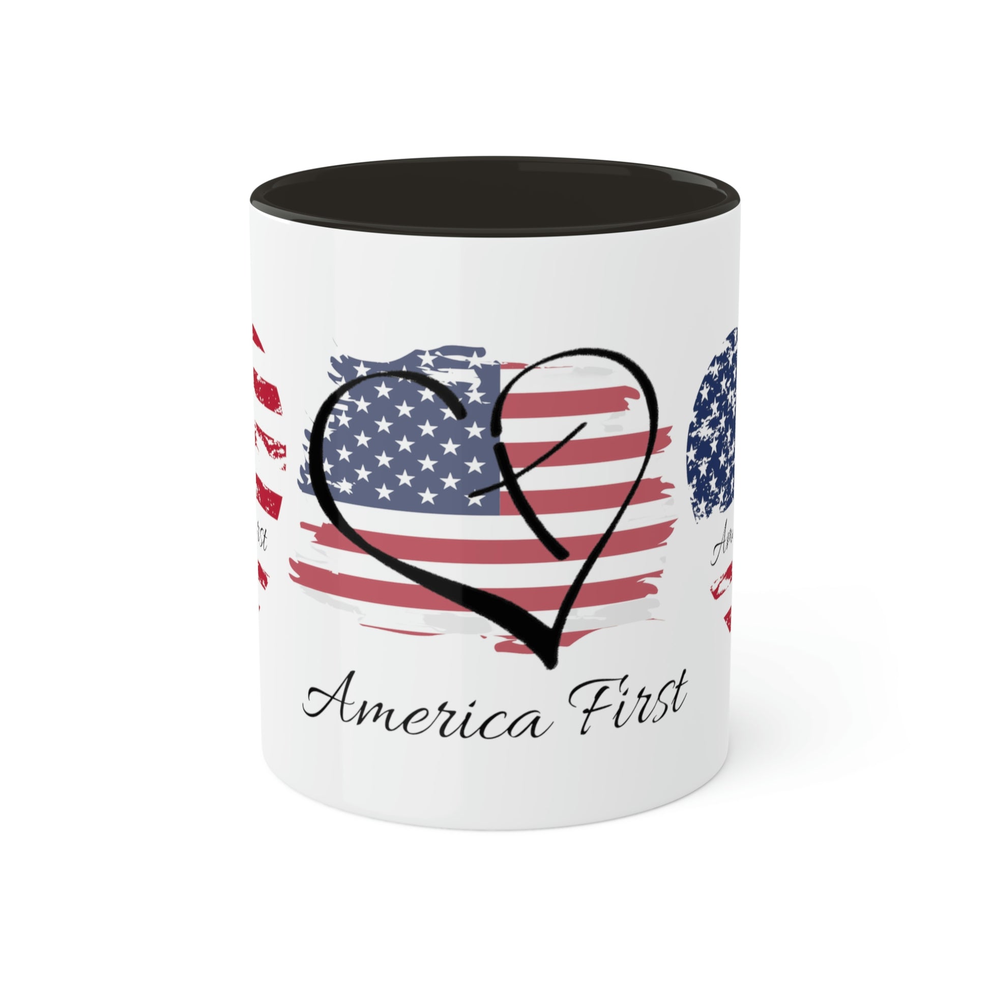 America First Heart Mug with Color - The Right Side Prints