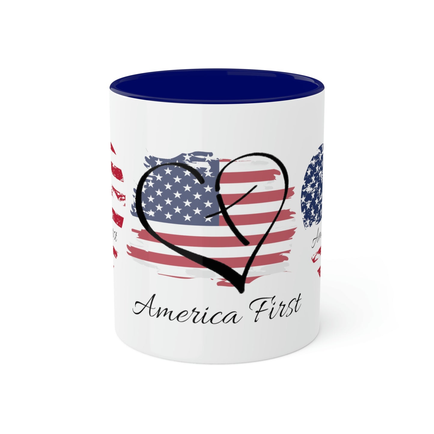 America First Heart Mug with Color - The Right Side Prints