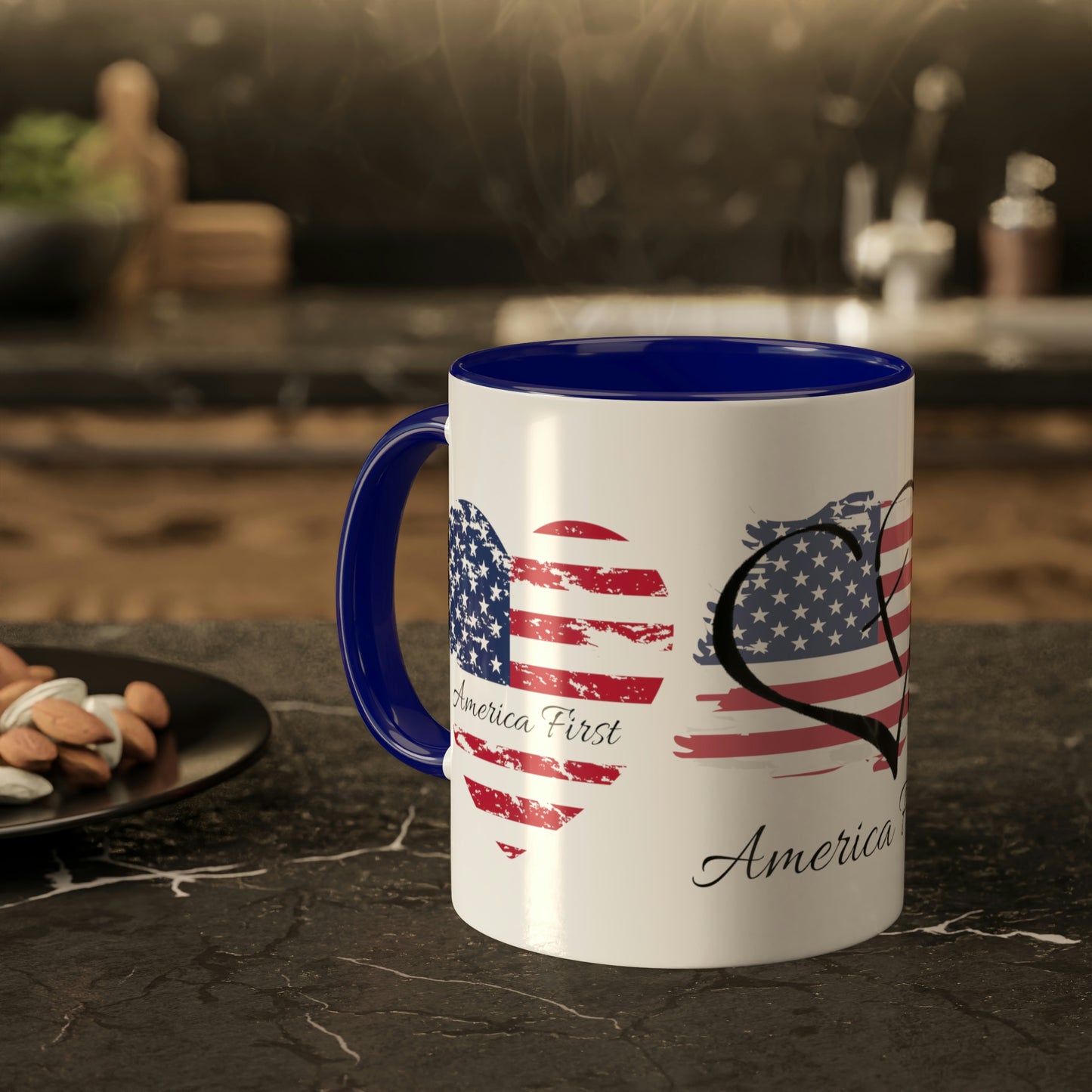 America First Heart Mug with Color - The Right Side Prints