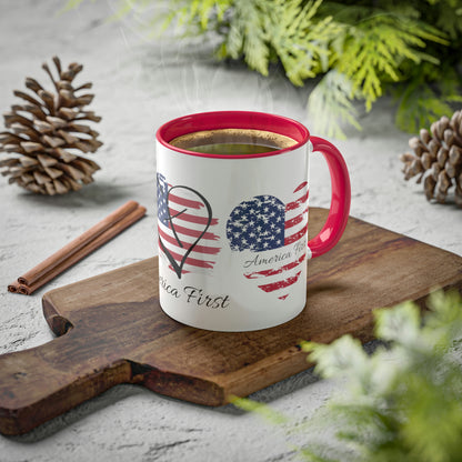 America First Heart Mug with Color - The Right Side Prints