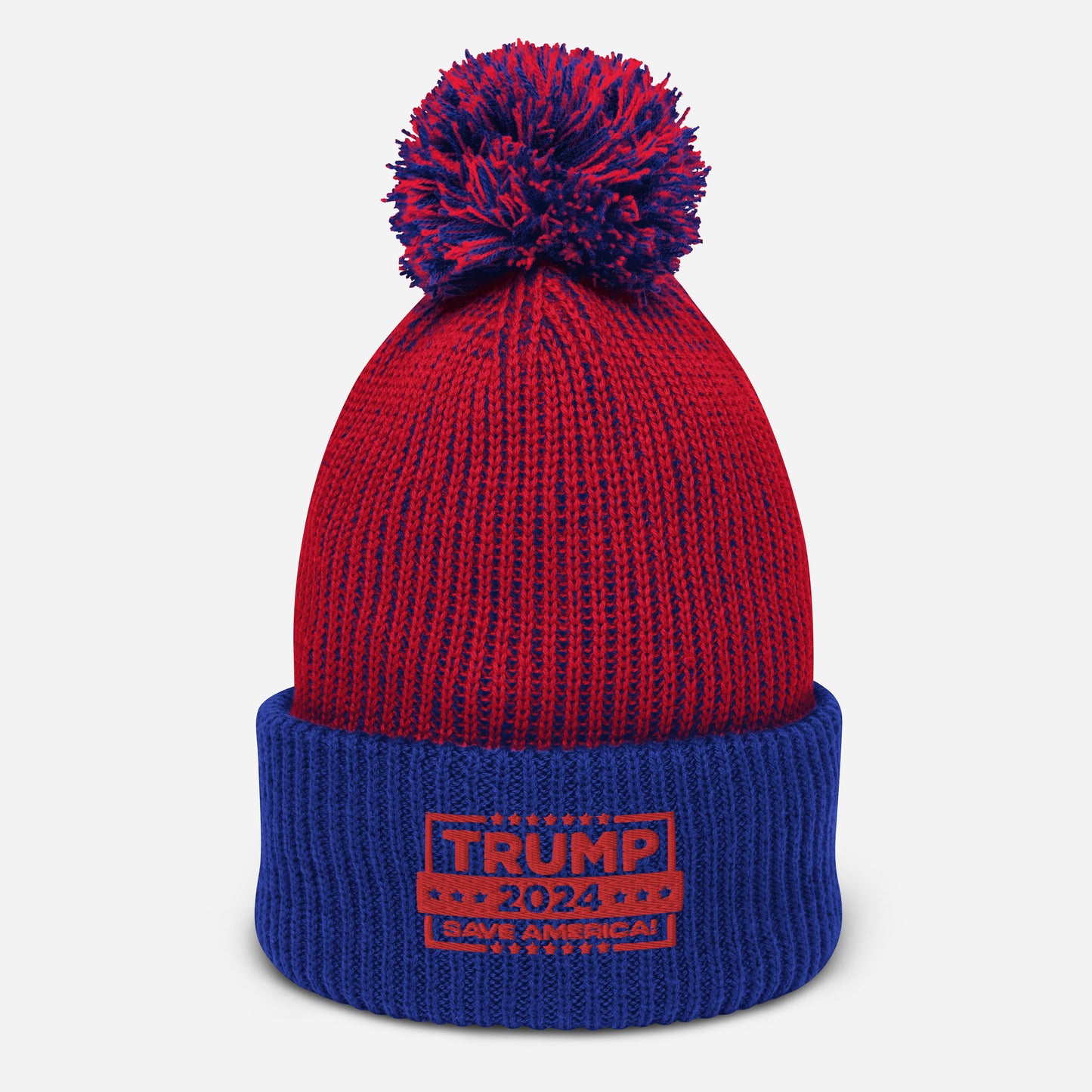 Trump 2024 Pom-Pom Beanie - The Right Side Prints