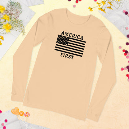 Women's America Frist Long Sleeve Tee - The Right Side Prints