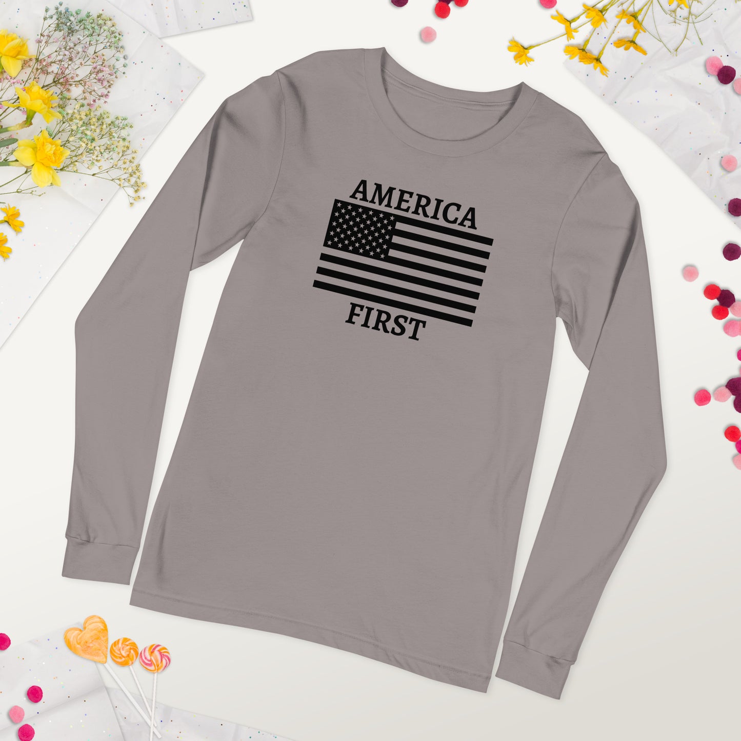 Women's America Frist Long Sleeve Tee - The Right Side Prints